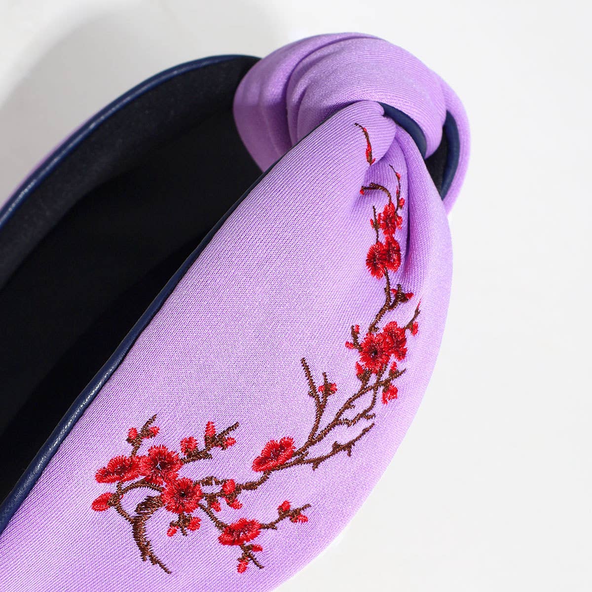 VINTAGE EMBROIDERED WIDE KNOTTED HEADBAND