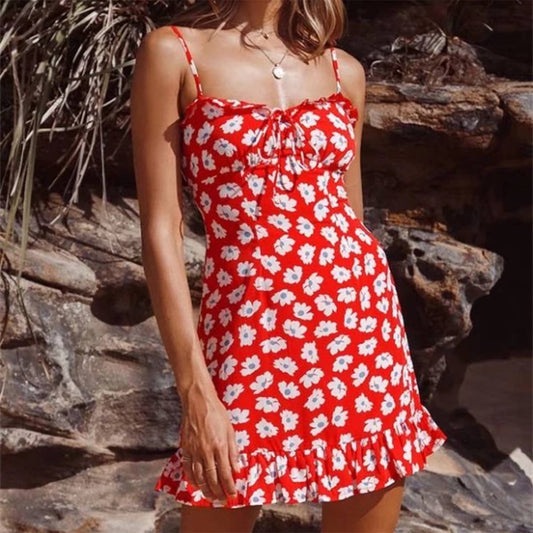 STYLISH SLIM COMMUTER PRINT HALTER DRESS