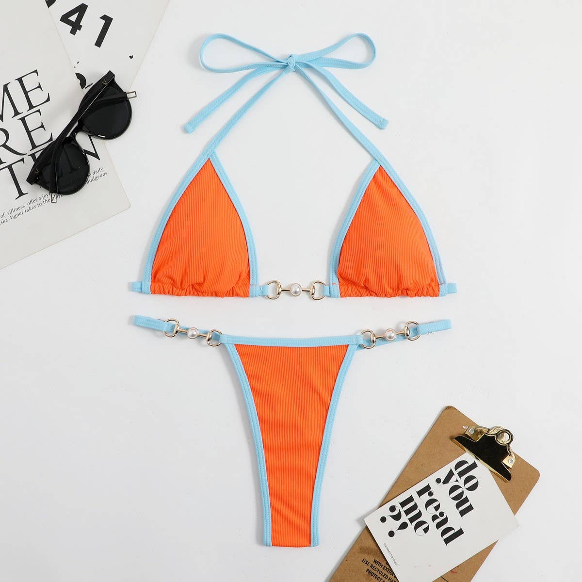 Metallic Bikini Set - Sexy Fluorescent Swimsuit