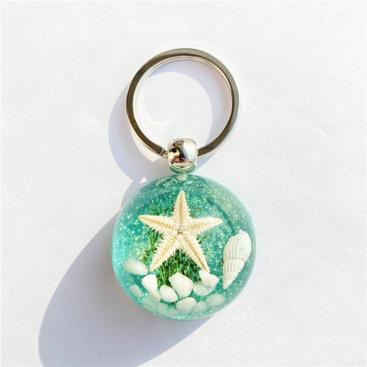 NEW CARTOON STARFISH AMBER KEYCHAIN PENDANT