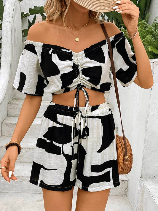 SHORT STRAPLESS SHORTS SET TWO-PIECE