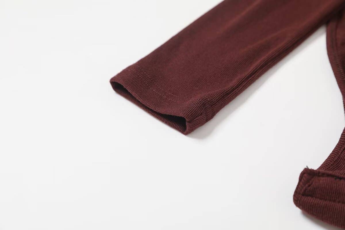 Round-neck single-breasted long-sleeved jumpsuit