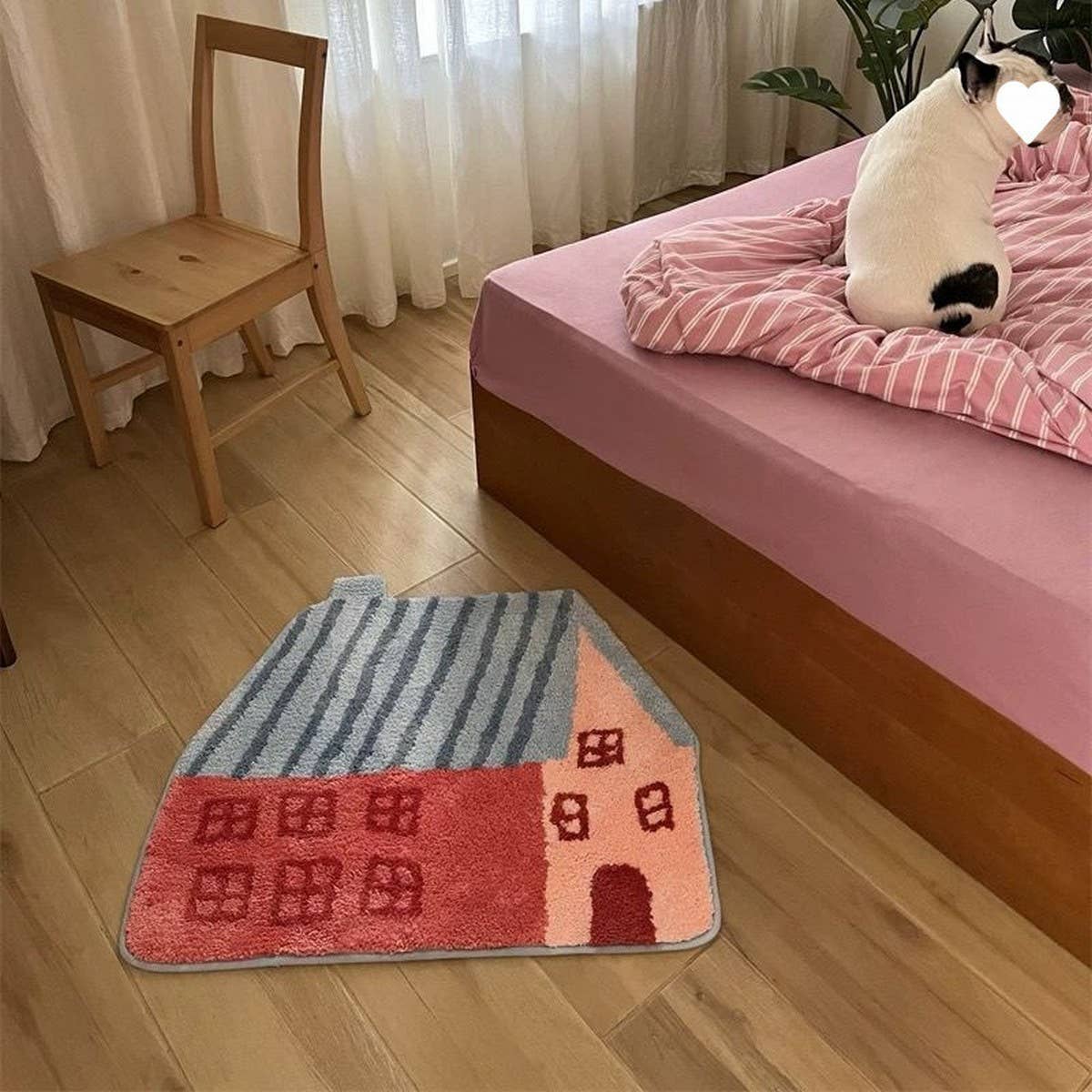 Cute House Plush Rug, Soft Mat for Kids' Bedroom