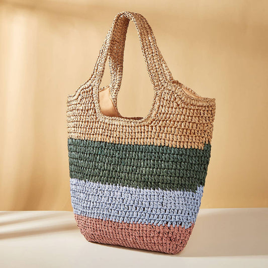 WOMEN STRAW BAGS SUMMER BEACH LARGE TOTE BAG_CWAB0818