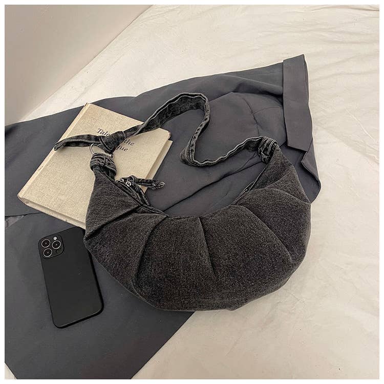 Creative fashionable pleated single-shoulder bag