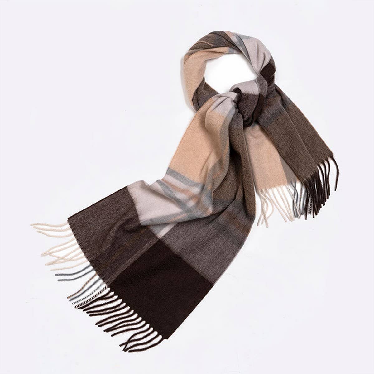 100% Wool Plaid Scarf ??Soft Reversible Wrap_CWASC2348
