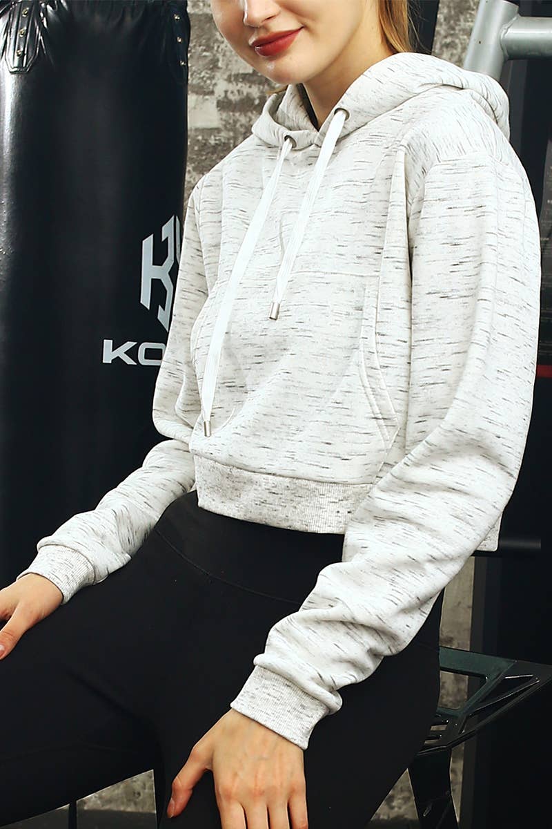 CWOHOL428_Lightweight Pullover Hoodie Cropped Sweatshirt