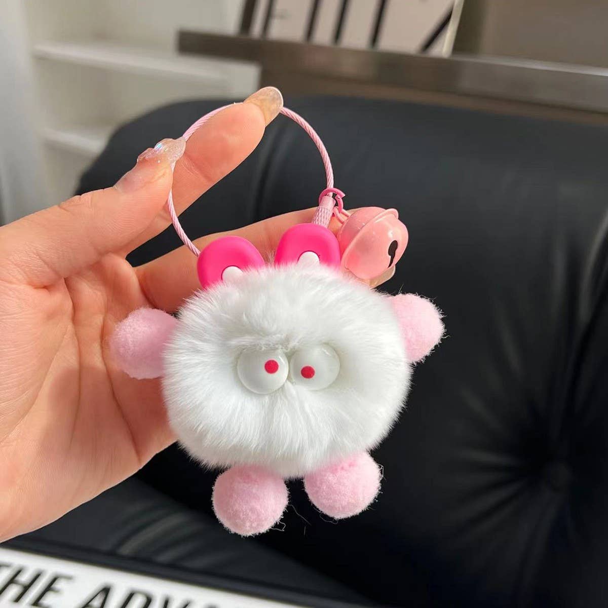 CUTE SMALL COAL BALL BAG PENDANT CAR KEYCHAIN