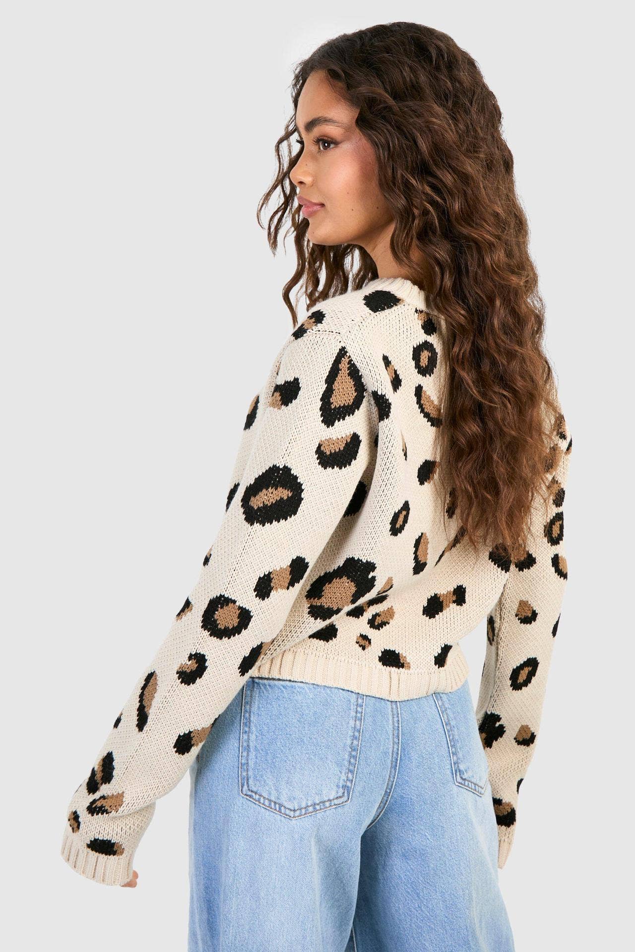 SEXY LONG-SLEEVED LEOPARD PRINT LACE-UP CARDIGAN