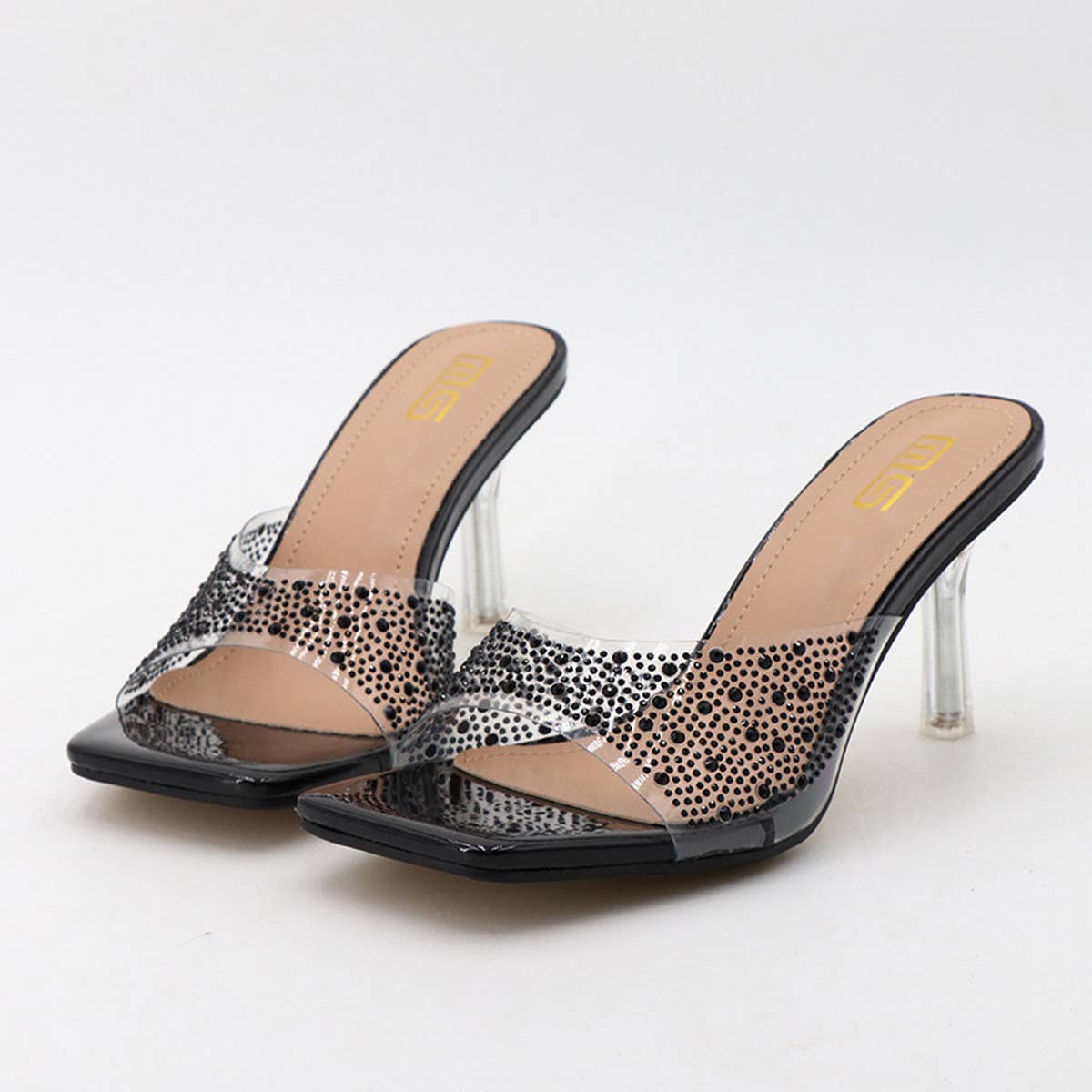SIMPLE SOLID COLOR RHINESTONE HIGH HEELS_CWSHS0574
