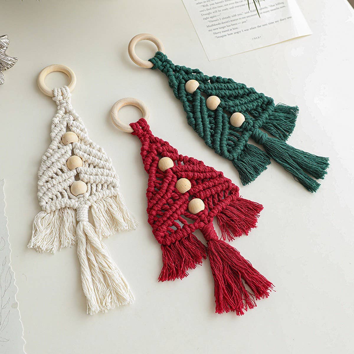 Colorful Woven Bell Christmas Door Wall Hanging