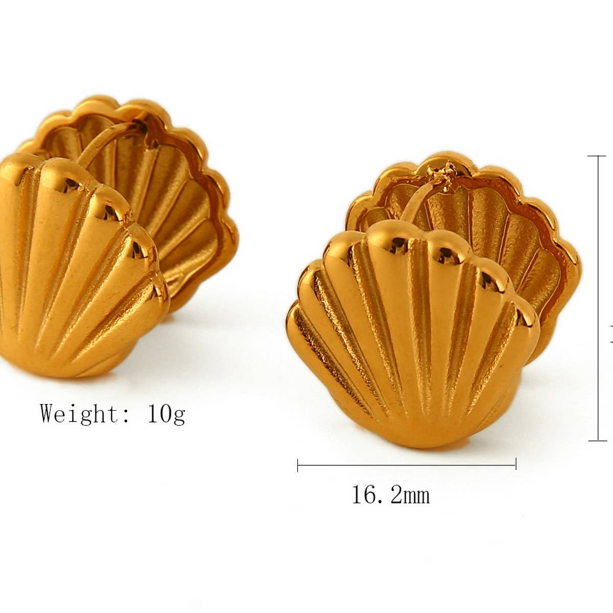 3D Heart Earrings in 18K Stainless Steel_CWMM8923