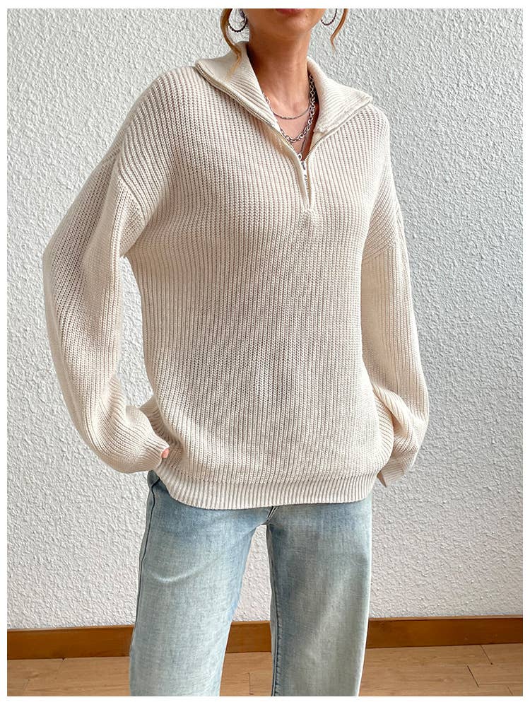 VINTAGE HALF-ZIP PULLOVER SWEATER KNITWEAR