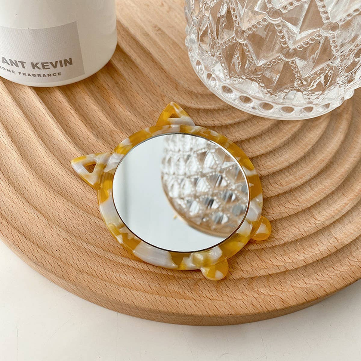 Cute Animal Acetate Mini Makeup Mirror, Portable