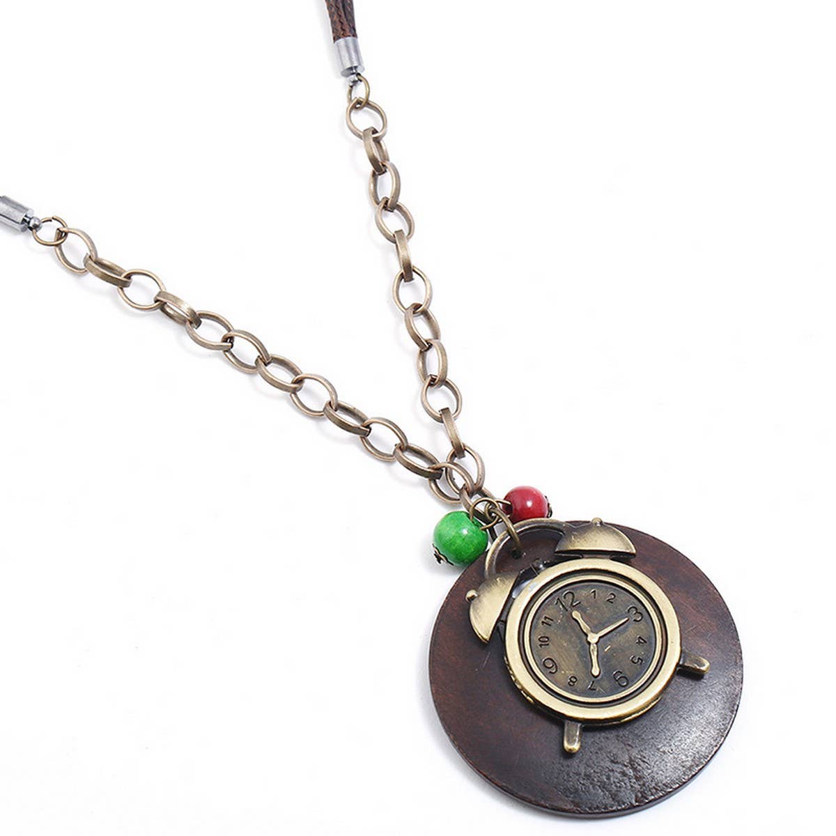 WAX ALLOY CREATIVE ALARM CLOCK LONG NECKLACE