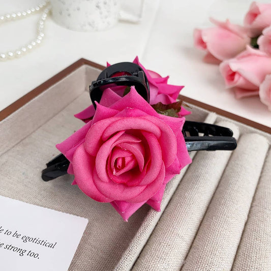 Fashionable simulation private chat rose hairpin