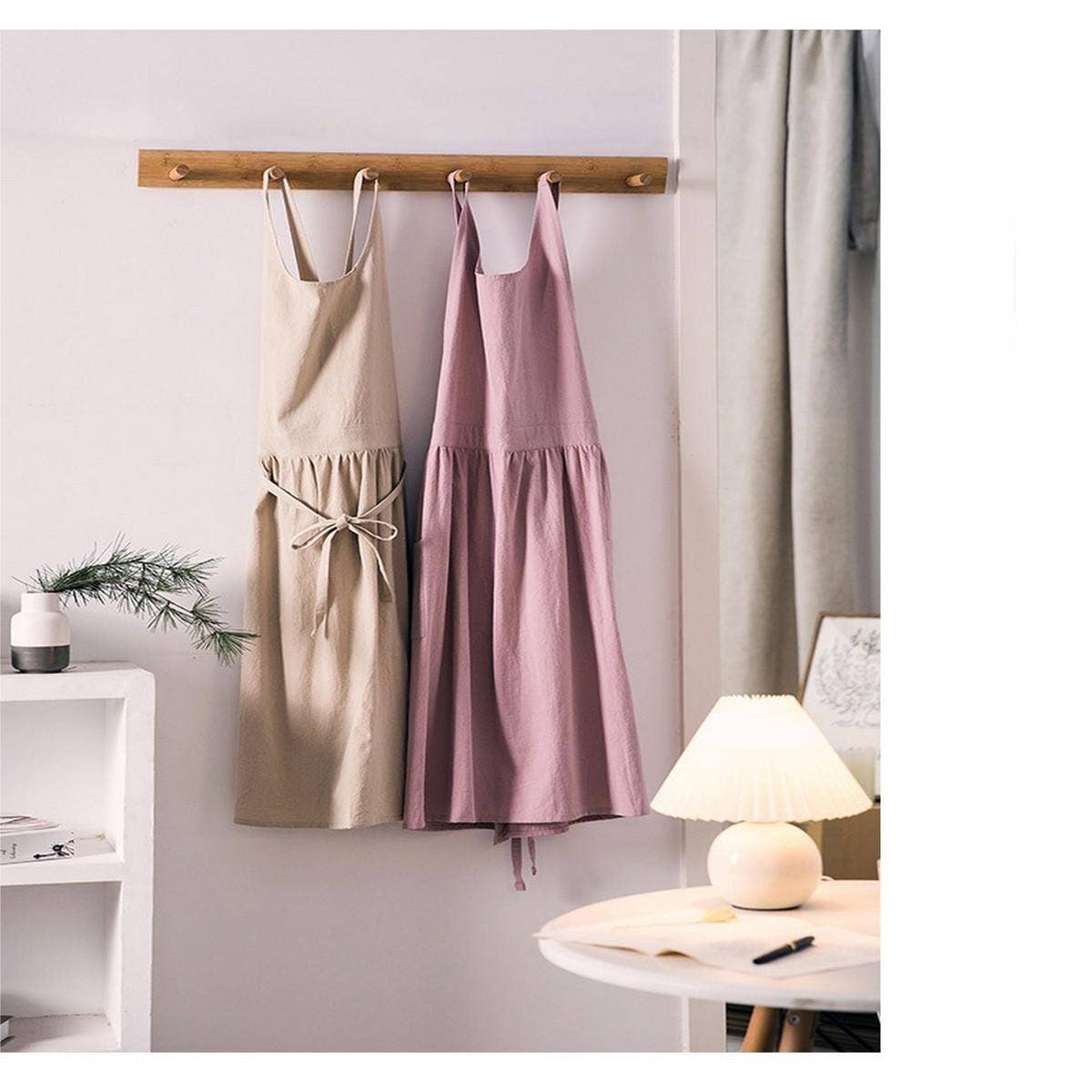 CWMM1832_Cotton Linen Household Kitchen Apron Work Apron