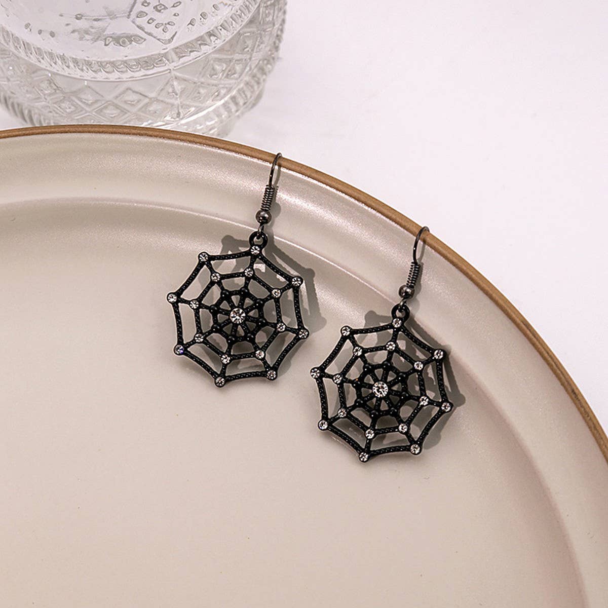 HALLOWEEN GHOST SPIDER WEB EARRINGS