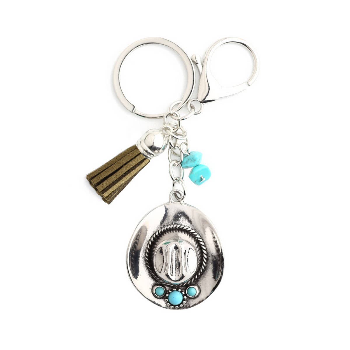 Boho Cowboy Hat Keychain with Vintage Western Charm_CWAB5083