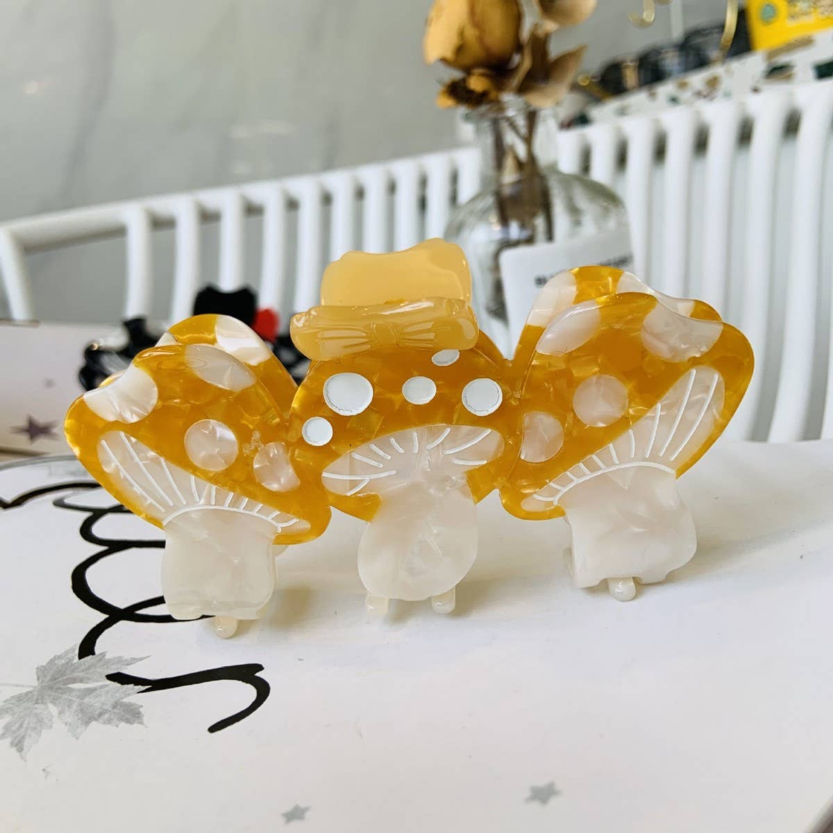 Mushroom Acetate Hair Claw - Cute Clip for Girls