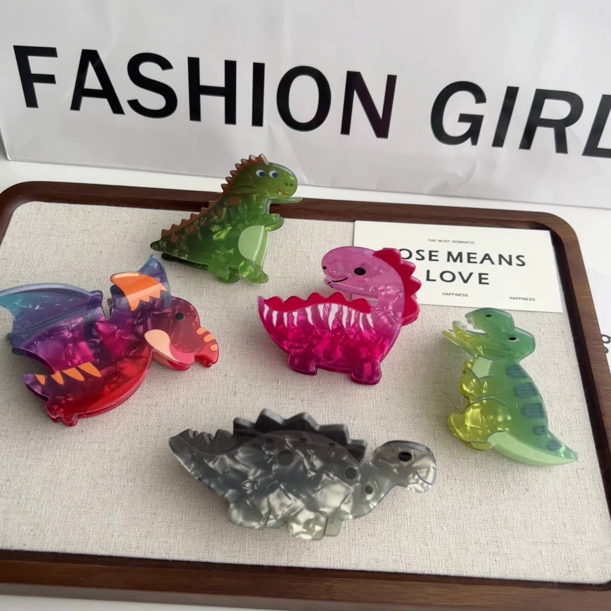 New Colorful Gradient Dinosaur Hair Claw Clip