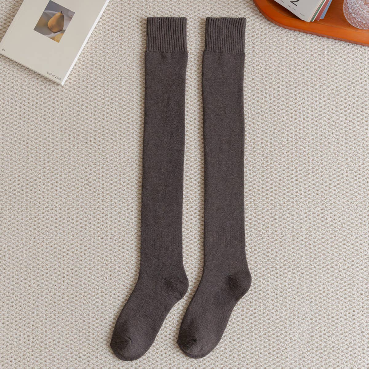 WOMEN PADDED WARM HIGH SOCKS COTTON SOCKS
