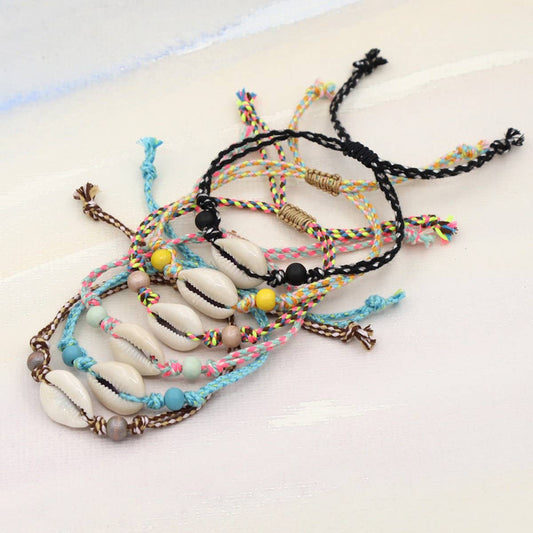 BEACH VACATION SWEET SHELL BRAIDED BRACELET_CWMM3562