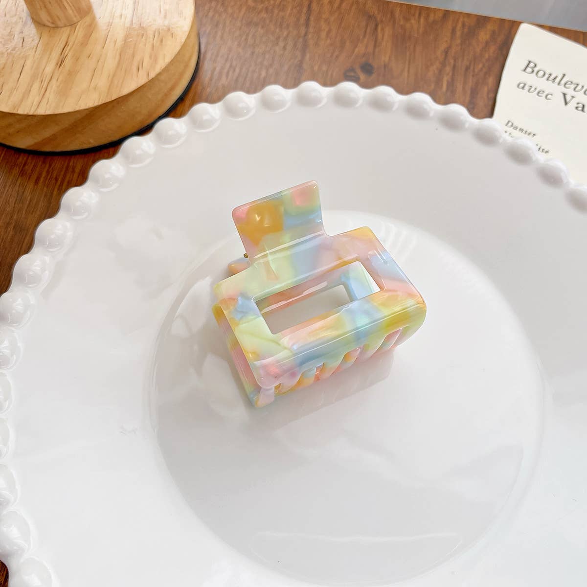 Acetate board style candy-colored hair clip