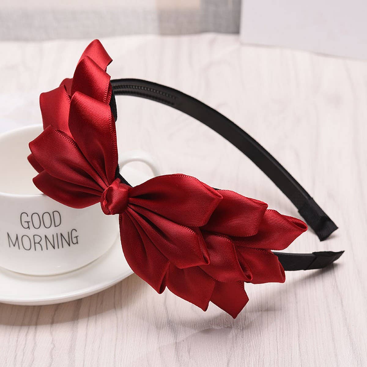 CUTE WOMEN'S SOLID COLOR BOW HEADBAND