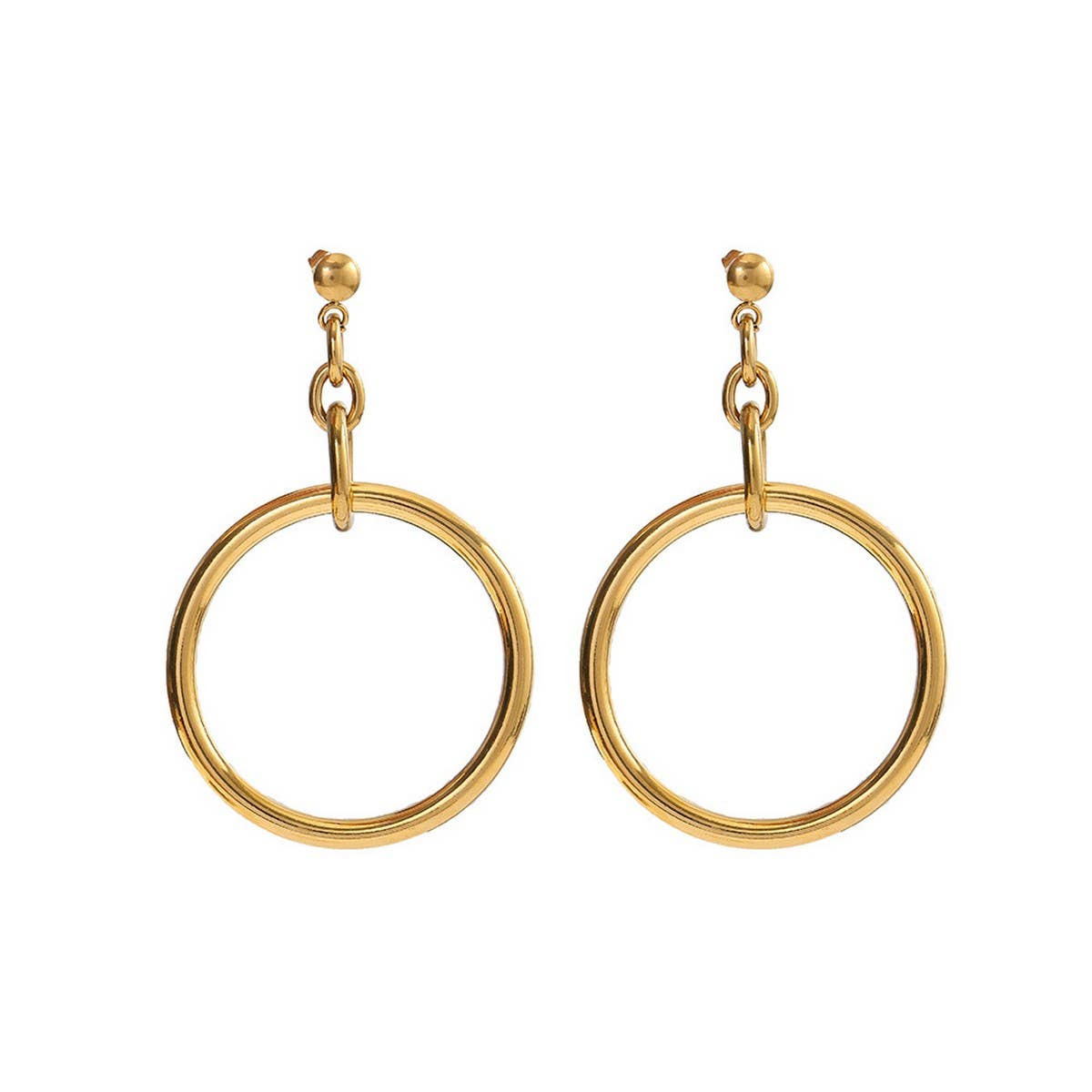 Creative 18K Steel Hollow Circle Geometric Earrings