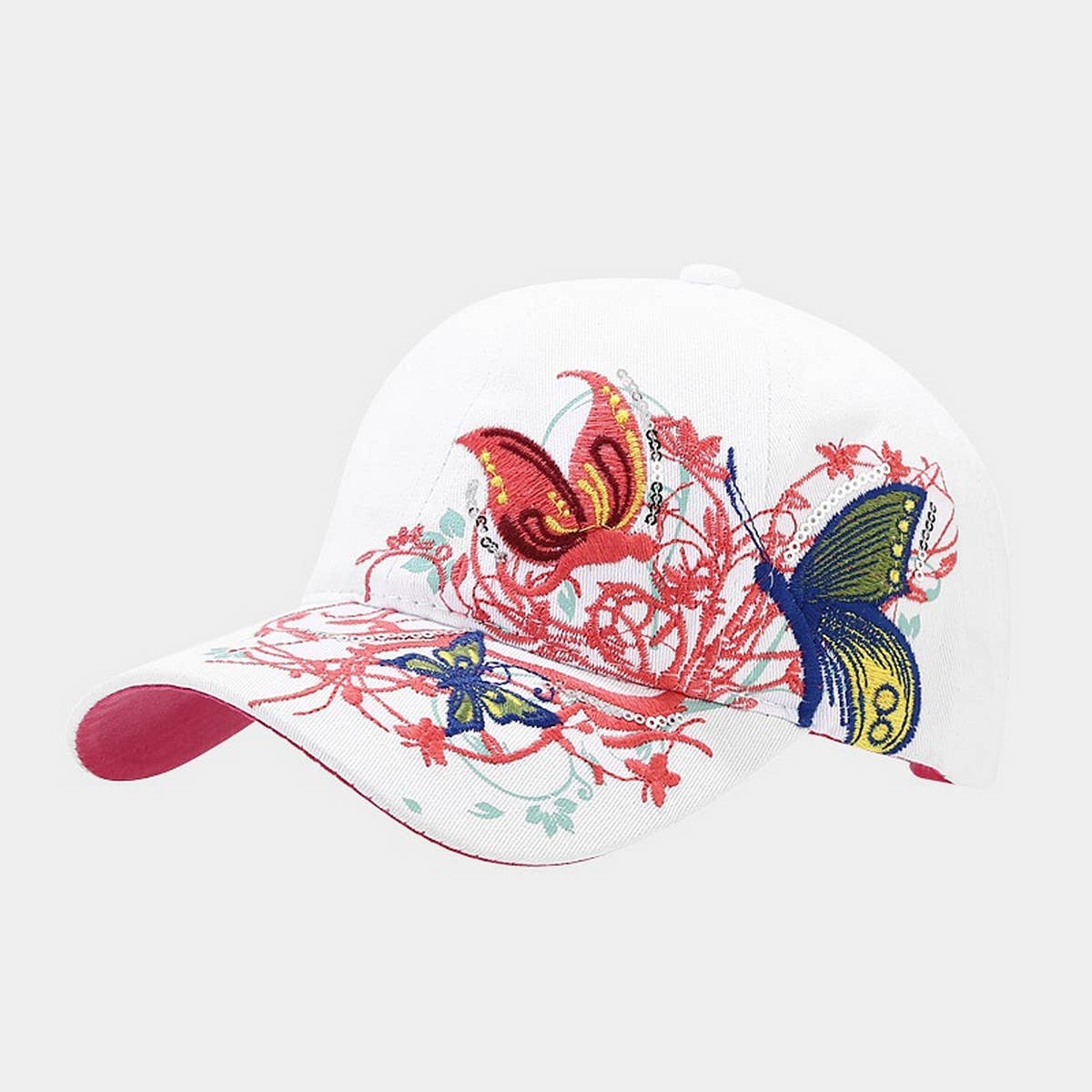 Butterfly Embroidery Baseball Cap, Women??¢s Sun Hat CWAH1648