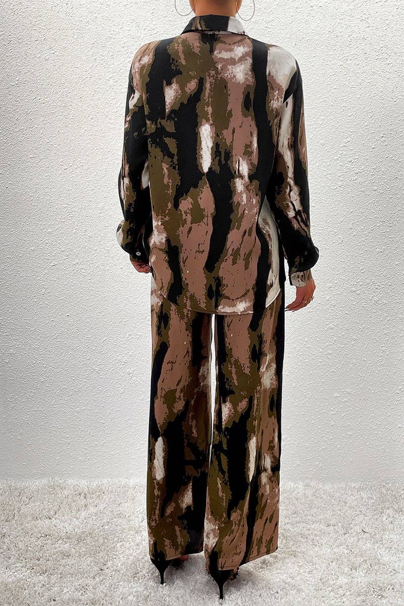 WOMENS CASUAL SUIT LONG SLEEVED TOP AND PANTS_CWTBLL0341