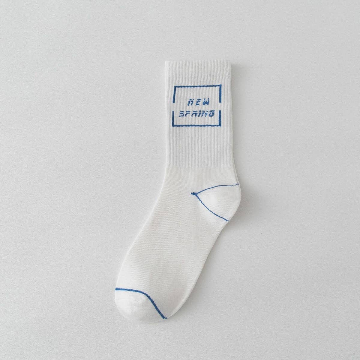 COTTON BREATHABLE LETTER SPORTS MID-CALF SOCKS