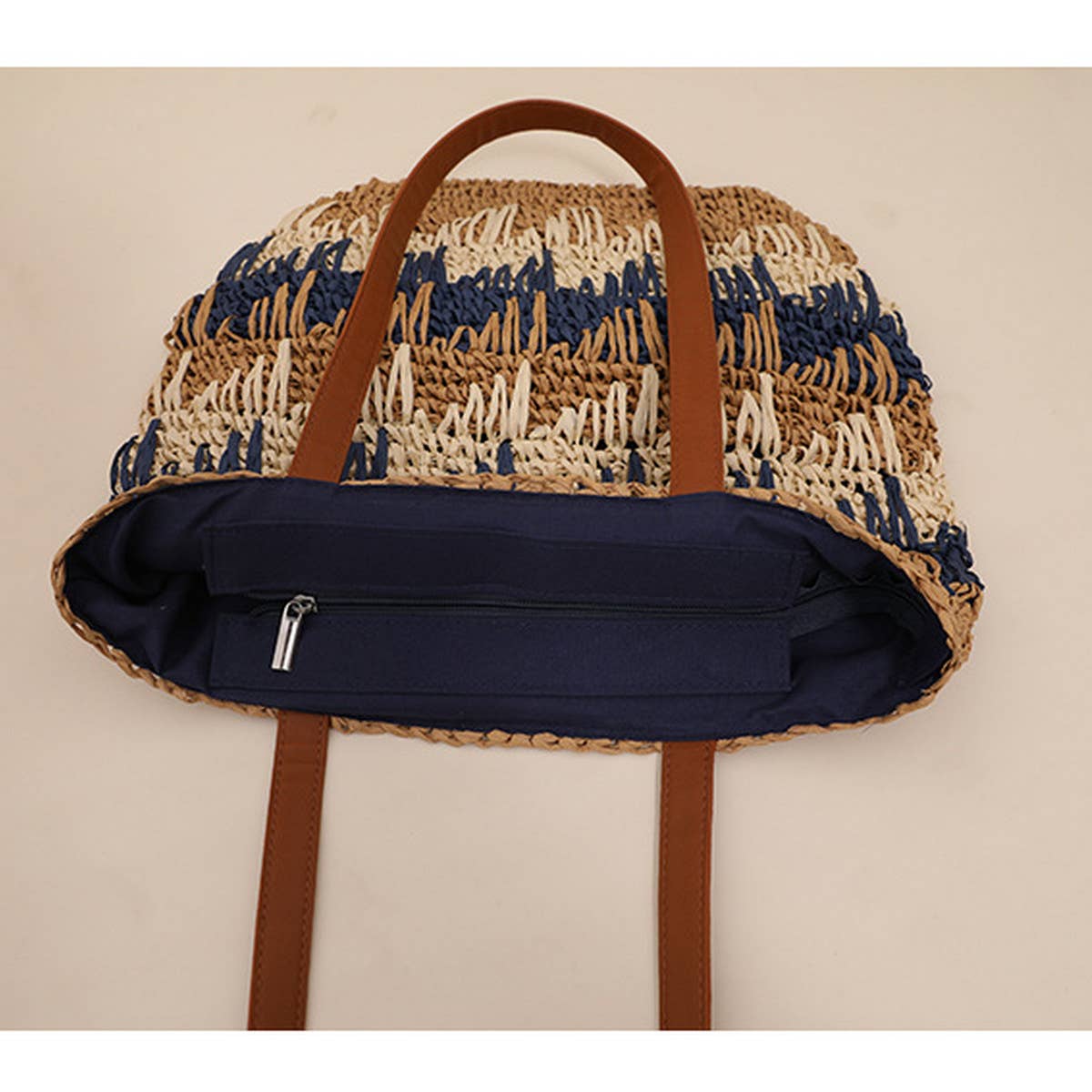 CASUAL CONTRAST COLOR HANDWOVEN BAG_CWAB1890