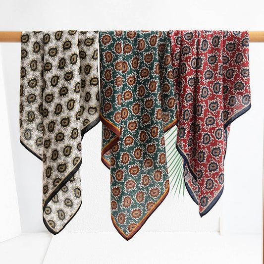 FLORAL PRINT SQUARE SCARF