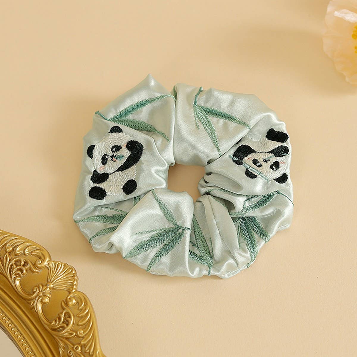 Panda Embroidered Hair Tie for & Traditional Wear_CWAHA5414