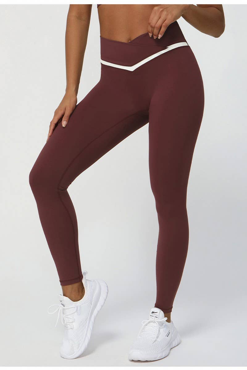 CWBLP1231_CONTRAST COLOR V WAIST TIGHT SPORTS 90% PANTS