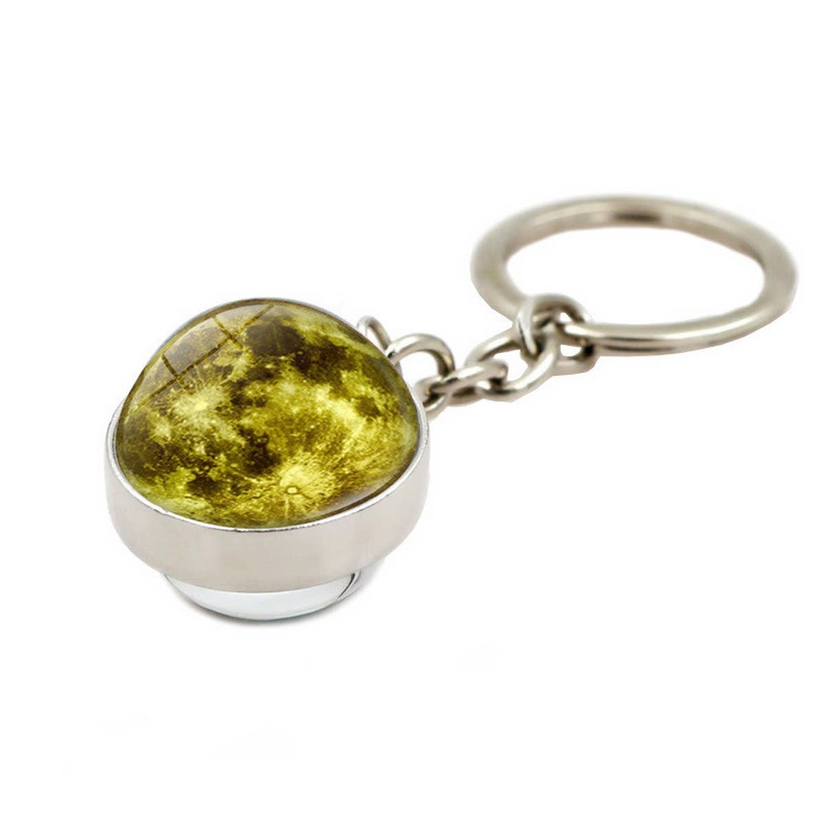 COSMIC MOON CRYSTAL GLASS BALL KEYCHAIN PENDANT