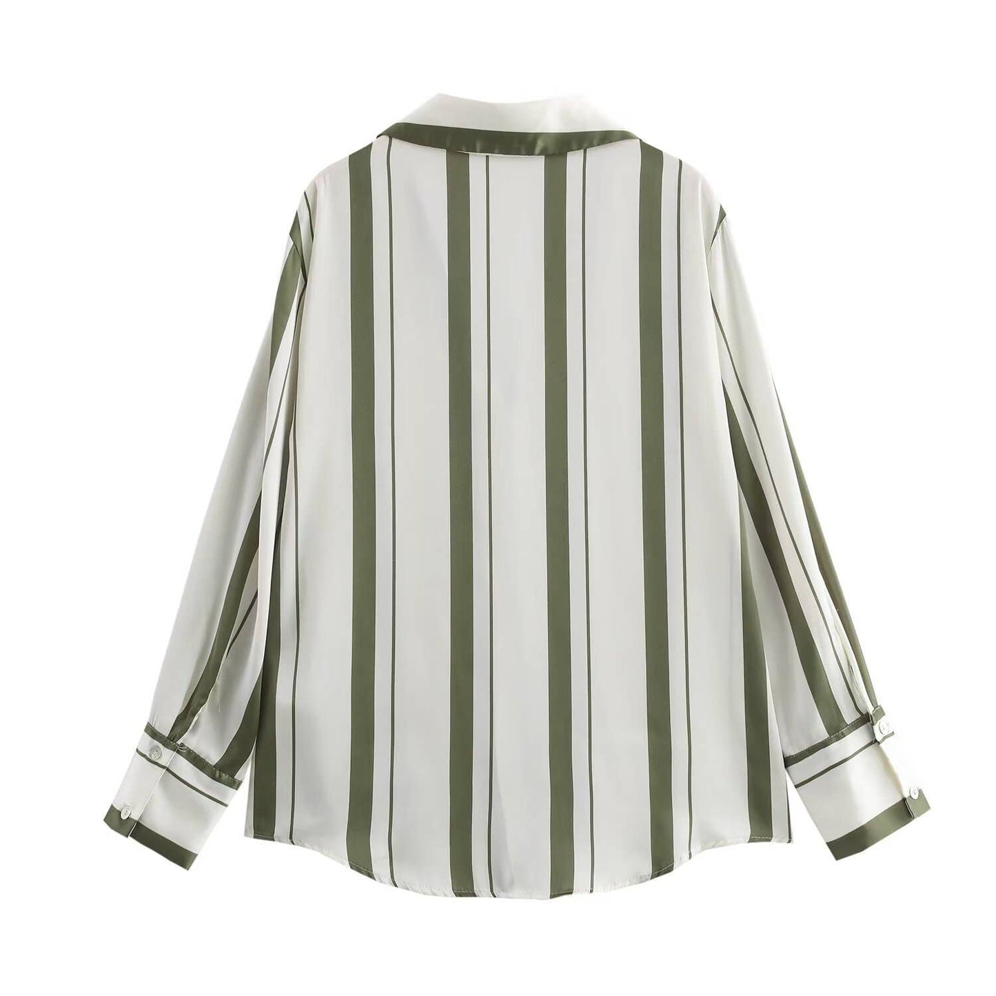 STRIPE COLOR MATCH BREATHABLE FASHION LAPEL SHIRT