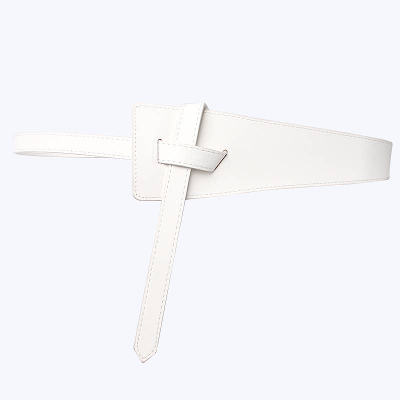 The knotted wide belt dress decorates the belt