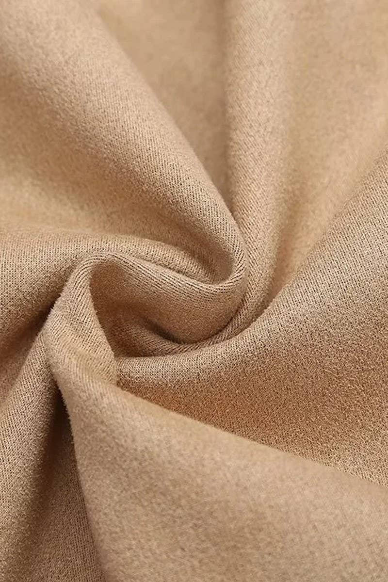 CWOCO1074_LAPEL LARGE BUTTON SUEDE SHORT JACKET