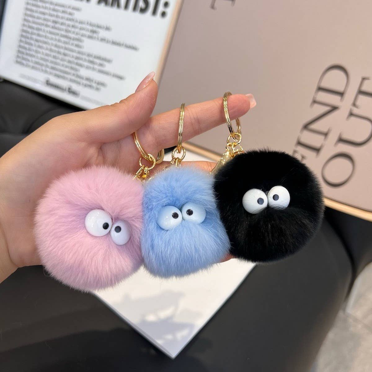 CUTE LITTLE FUR BALL CAR KEYCHAIN BAG PENDANT GIFT