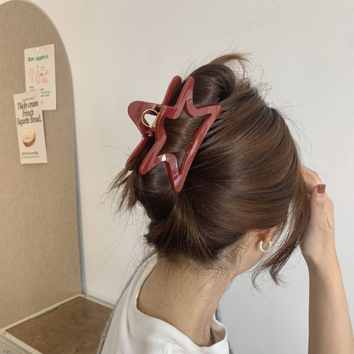 CWAHA4448_NEW RED ELEGANT AND HIGH-END HAIRPIN