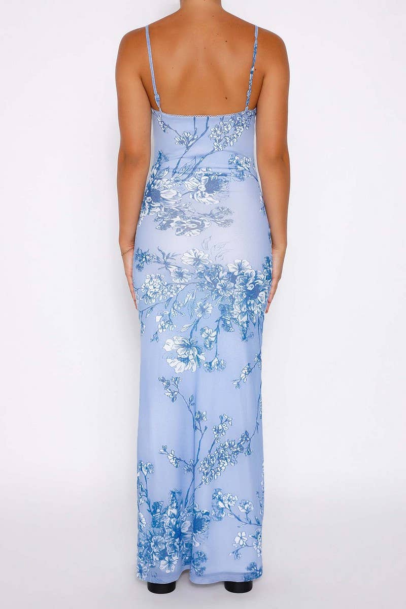 CWDMD5936_FLORAL PRINT SLIM FIT VACATION CAMI DRESS