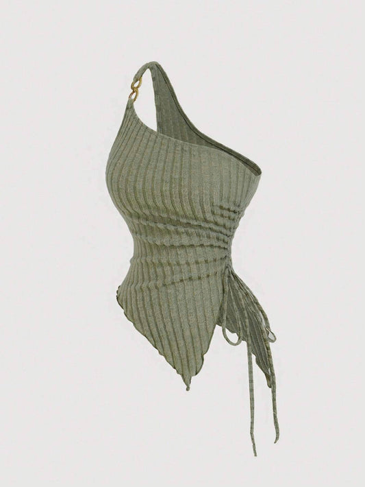 Women¡¯s Sexy One-Shoulder Fitted Tank Top