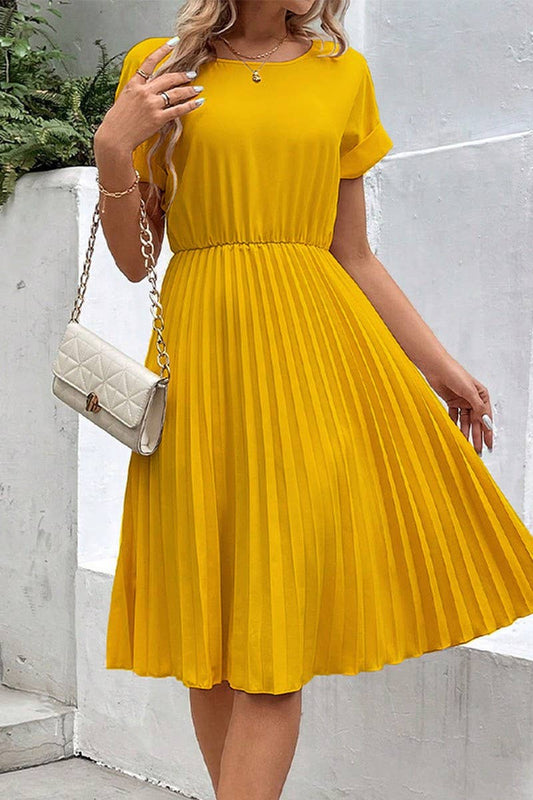 CWDMD5375_SOLID COLOR LOOSE FIT A-LINE DRESS