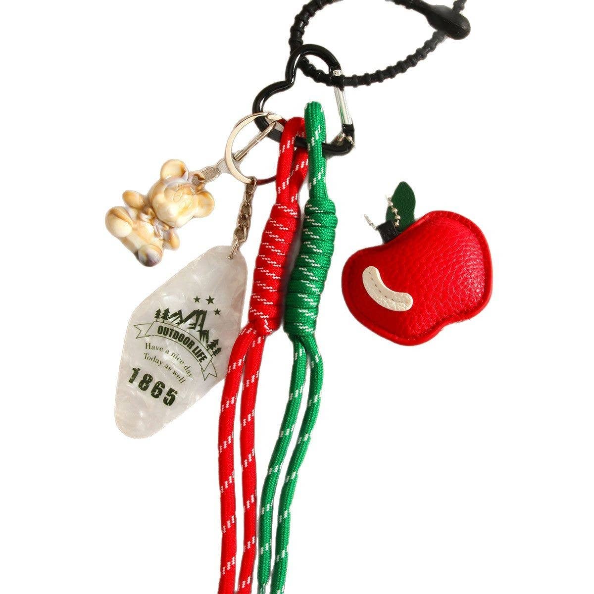 Cute Apple Bear Keychain ? Fruit Bag Charm