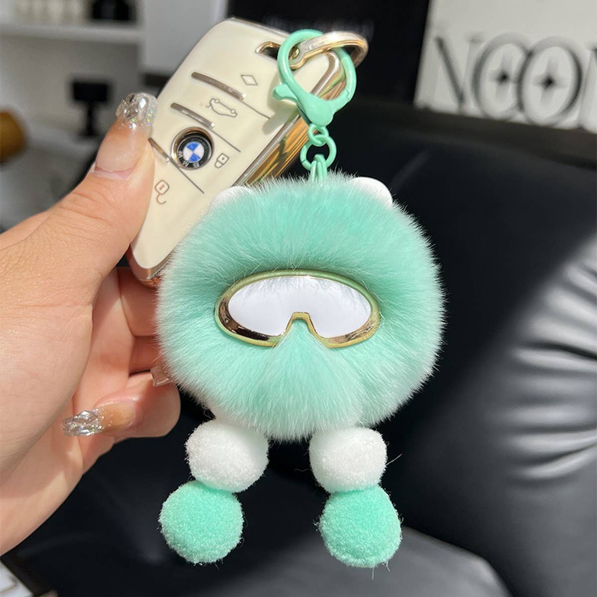 CUTE PLUSH ROBOT CAR KEYCHAIN BAG PENDANT GIFT