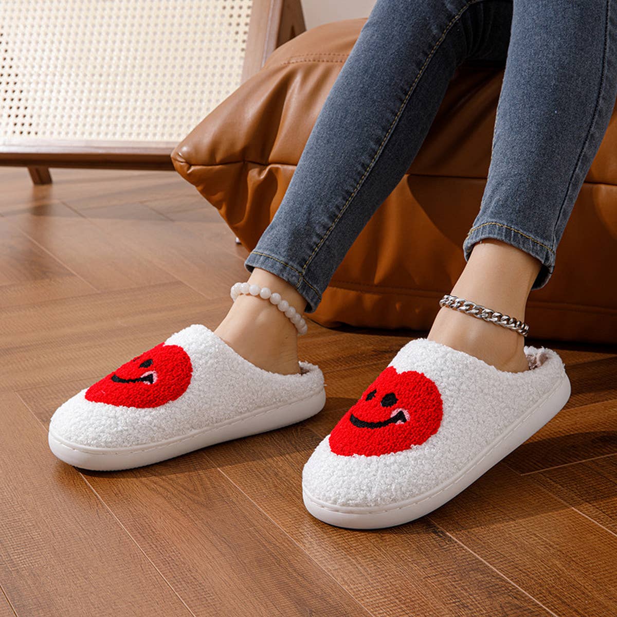 VALENTINE'S DAY LOVE SMILE COTTON SLIPPERS_CWSHS0557