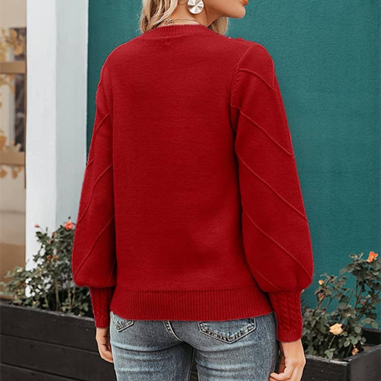 Hairball Loose Long-Sleeved Pullover Sweater